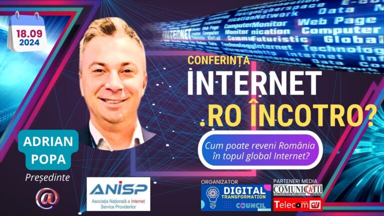 POPA Adrian, ANISP @ Internet RO încotro în vremuri AI?: Dacă acum România se află pe ultimele locuri în clasamentele UE, acest lucru este cauzat, în parte, şi de scăderea competiției și a investițiilor în industria Internet. Să nu uităm de unde am pornit!