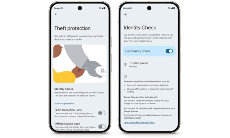 Google îmbunătățește protecția împotriva furtului dispozitivelor cu Identity Check