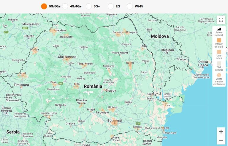 Serviciile 5G/5G+ de la Orange Romania pot fi accesate în 50 de orașe, în prezent