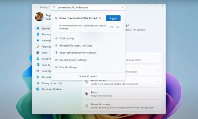 Agenții AI pentru PC-urile Copilot+ vor schimba modul în care modificăm setările Windows