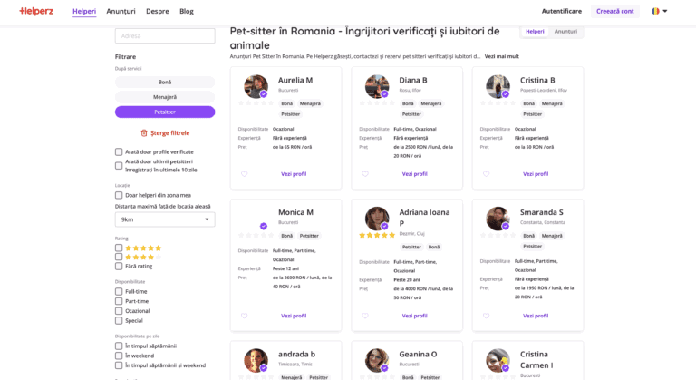Start-up-ul Helperz a lansat o nouă versiune a platformei sale: Am integrat un asistent AI şi pe lângă categoriile de bone şi menajere, acum avem şi servicii de petsitting. Peste 280 de îngrijitori de animale s-au înscris în primele două săptămâni.