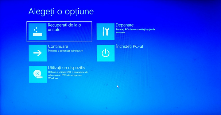 O actualizare nereușită a stricat meniul de recuperare Windows, dezactivând mouse-ul și tastatura