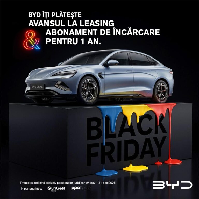 BYD încheie parteneriate cu UniCredit Leasing și PPC Blue pentru oferte de Black Friday