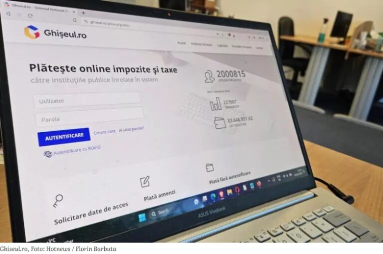 Ghiseul.ro nu funcționează pentru a doua zi la rând. Mesajul afișat pe platforma pentru plata taxelor: „Vă rugăm reveniți!”