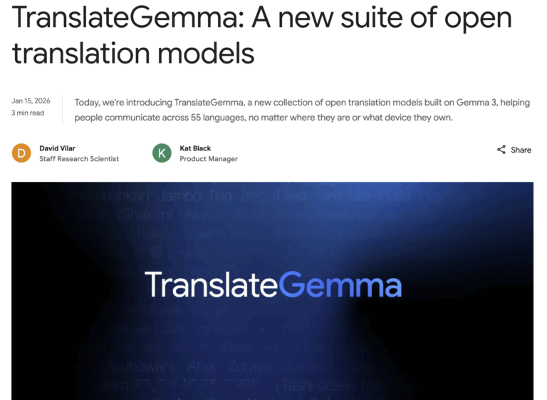 Gigantul american Google a lansat TranslateGemma, o familie de modele AI open-source pentru traducere în 55 de limbi. Dezvoltatorii le pot integra în propriile aplicaţii, inclusiv pe telefoane mobile