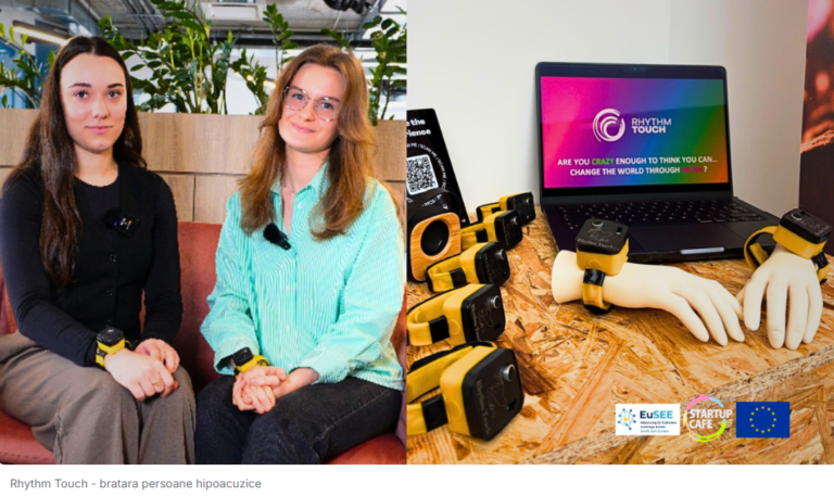 Brățara „magică” inventată de patru studente românce. Ajută persoanele cu deficiențe de auz să asculte muzică. A fost testată la Untold și premiată în Germania