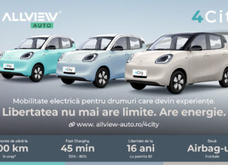 4City de la Allview Auto: prima mașină electrică urbană, cu autonomie de până la 300 km, care poate fi condusă de la 16 ani