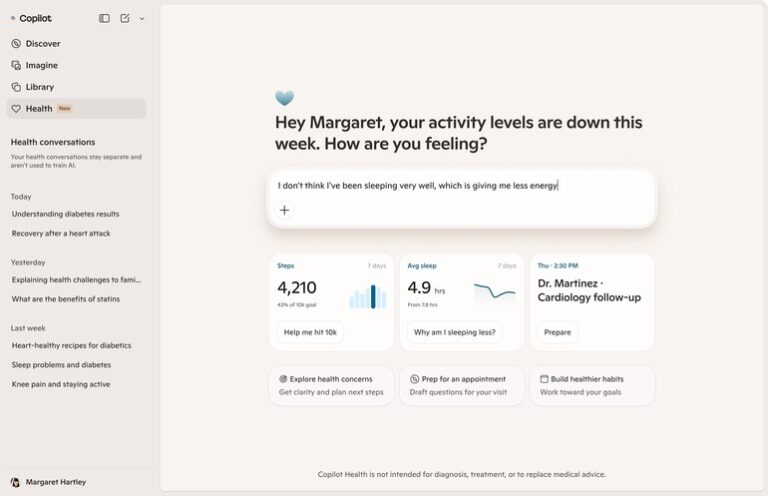 Microsoft lansează Copilot Health